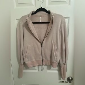 free people blush zip up sweatshirt